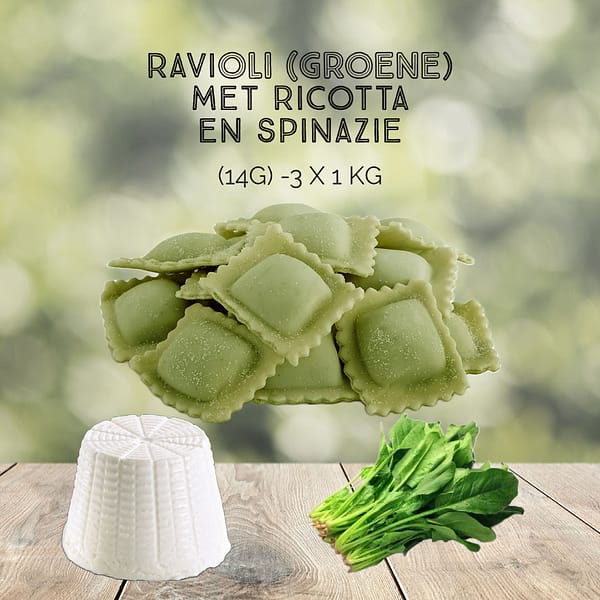 Ravioli (groene) met ricotta en spinazie