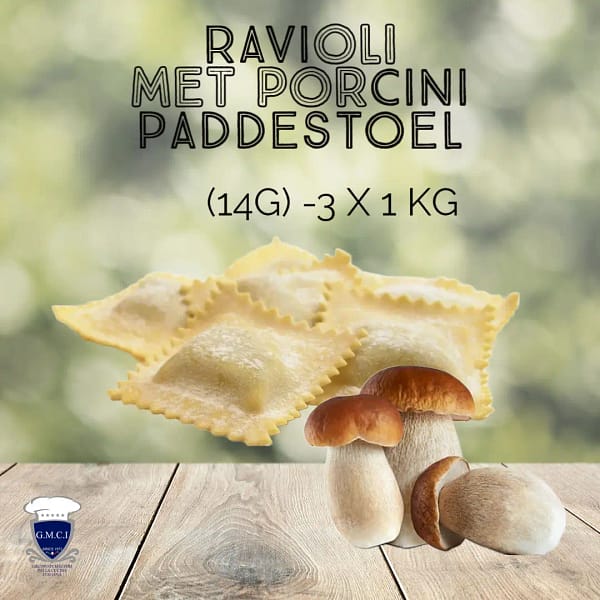 ravioli gevuld porcini paddenstoelen