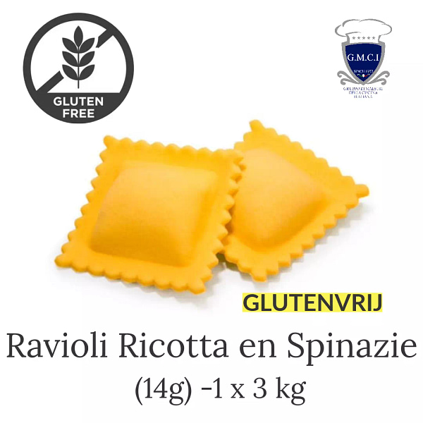 glutenvrije ravioli pasta spinazie